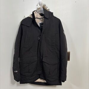 Hollister All Weather Collection winter coat Black with Faux Fur small